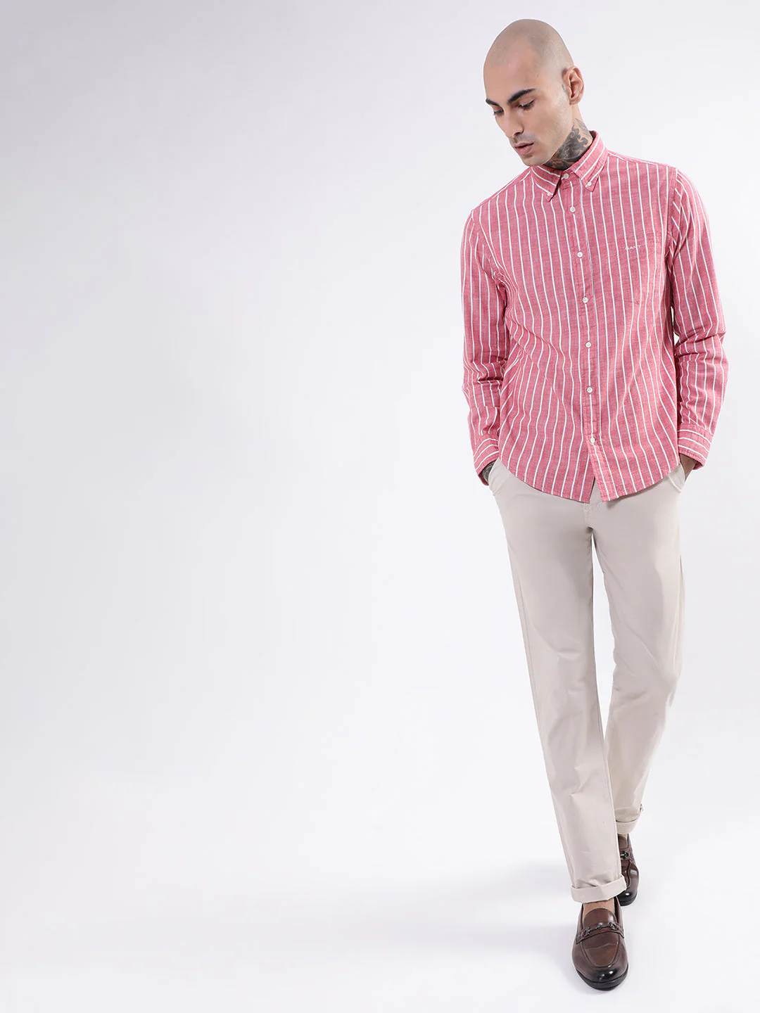 Gant Pink Striped Regular Fit Shirt - Image 5