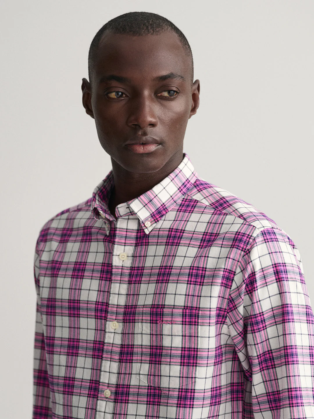 Gant Pink Oxford Checked Regular Fit Shirt - Image 4