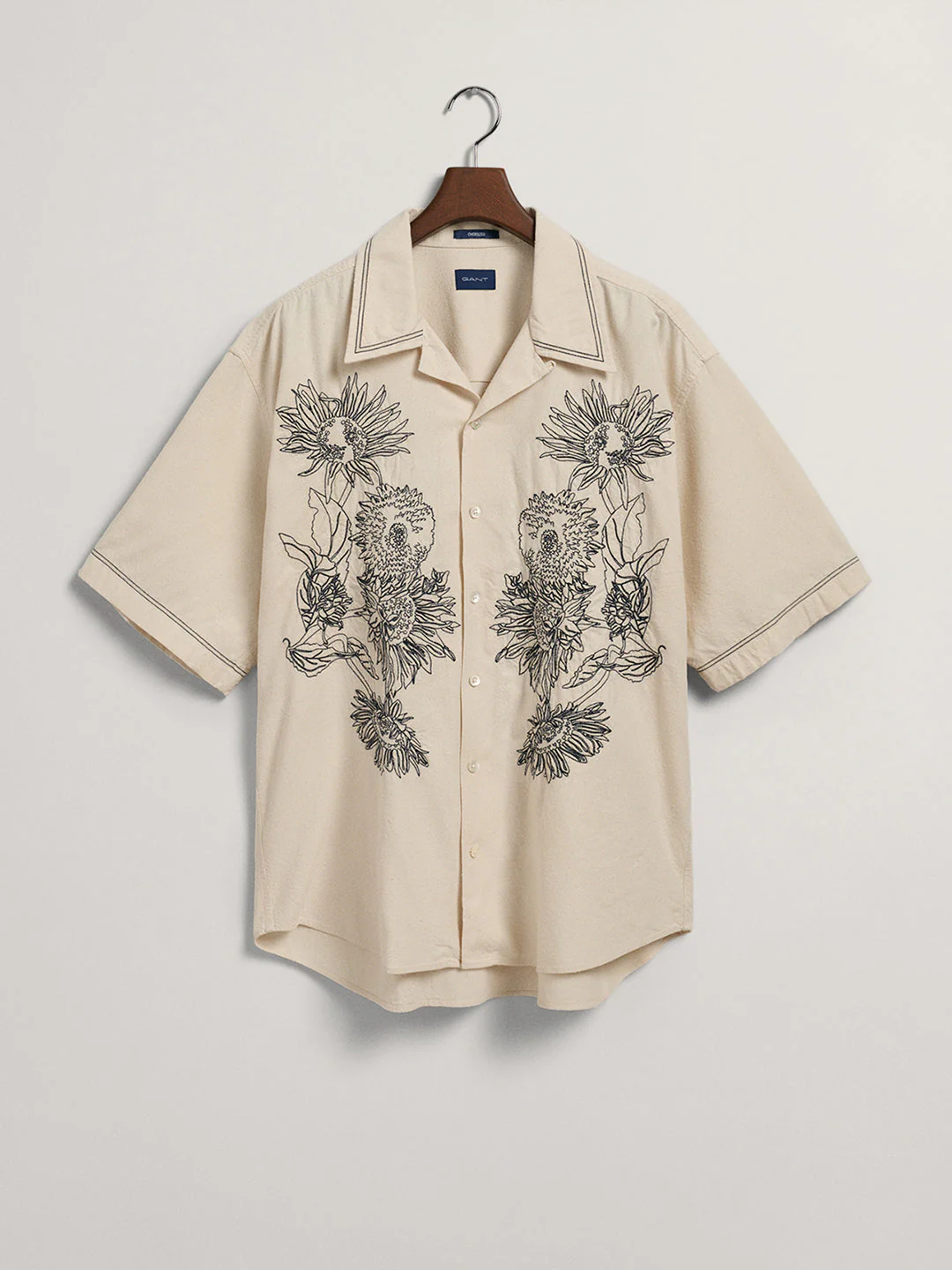 Gant Cream Floral Print Comfort Fit Shirt - Image 4