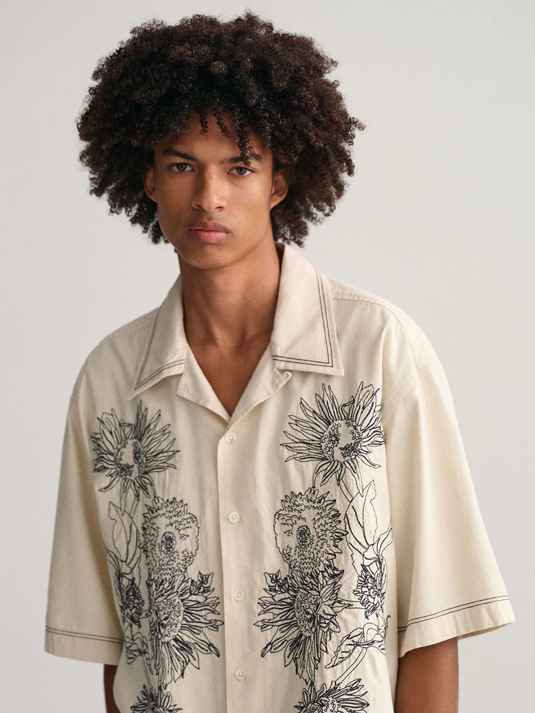 Gant Cream Floral Print Comfort Fit Shirt - Image 5