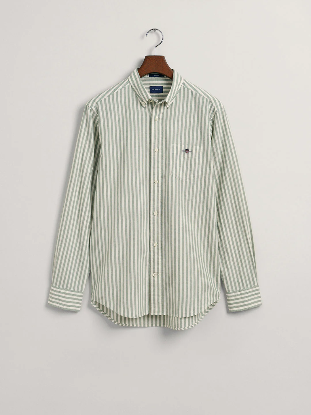 Gant Green Striped Regular Fit Shirt - Image 4