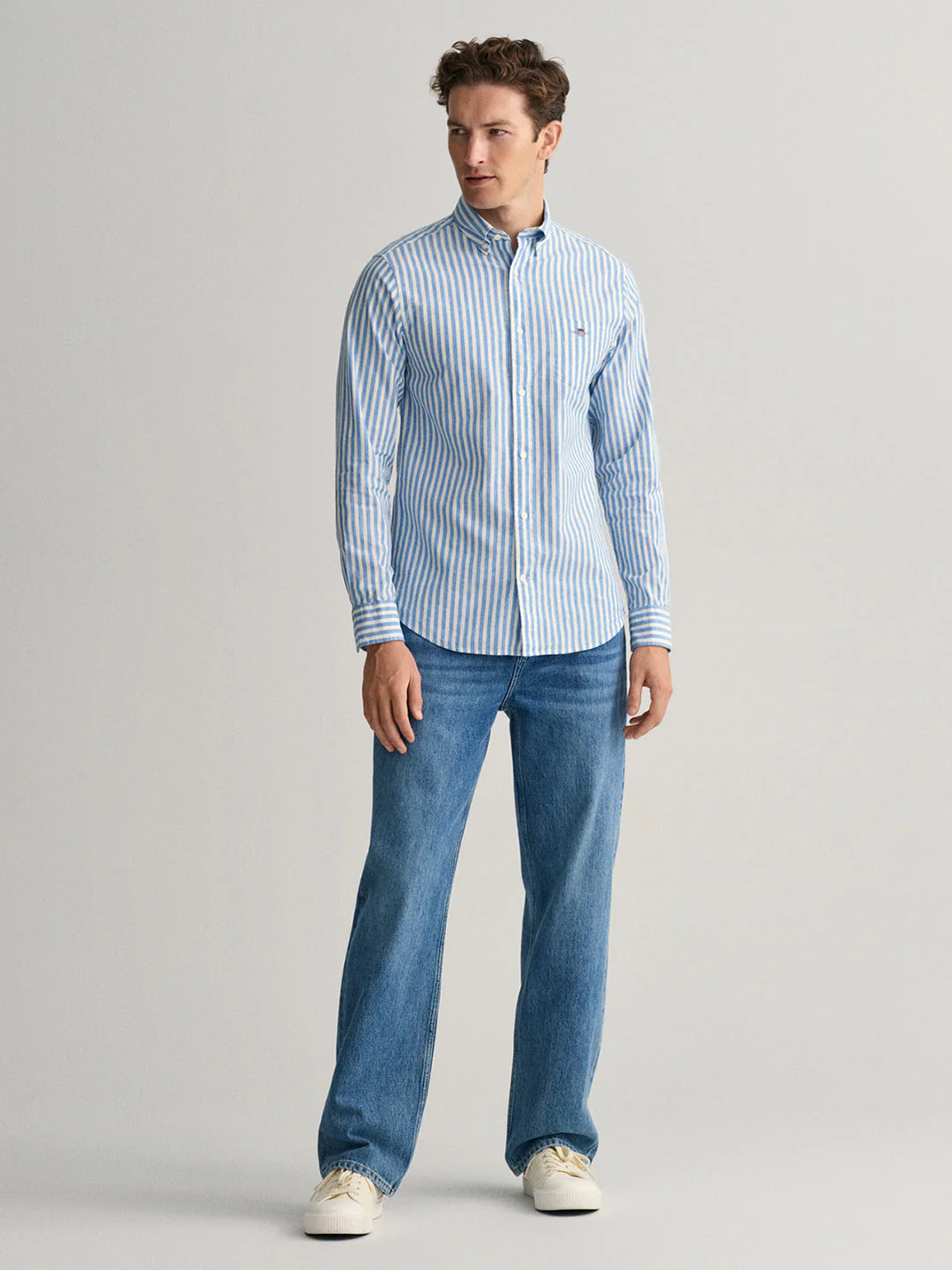 Gant Blue Striped Regular Fit Shirt - Image 3