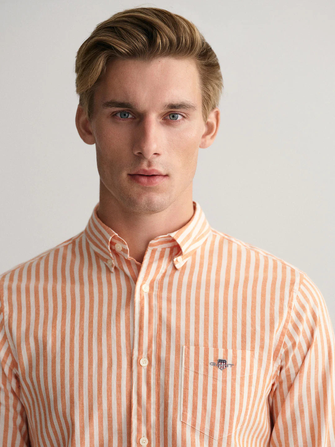 Gant Orange Striped Regular Fit Shirt - Image 5