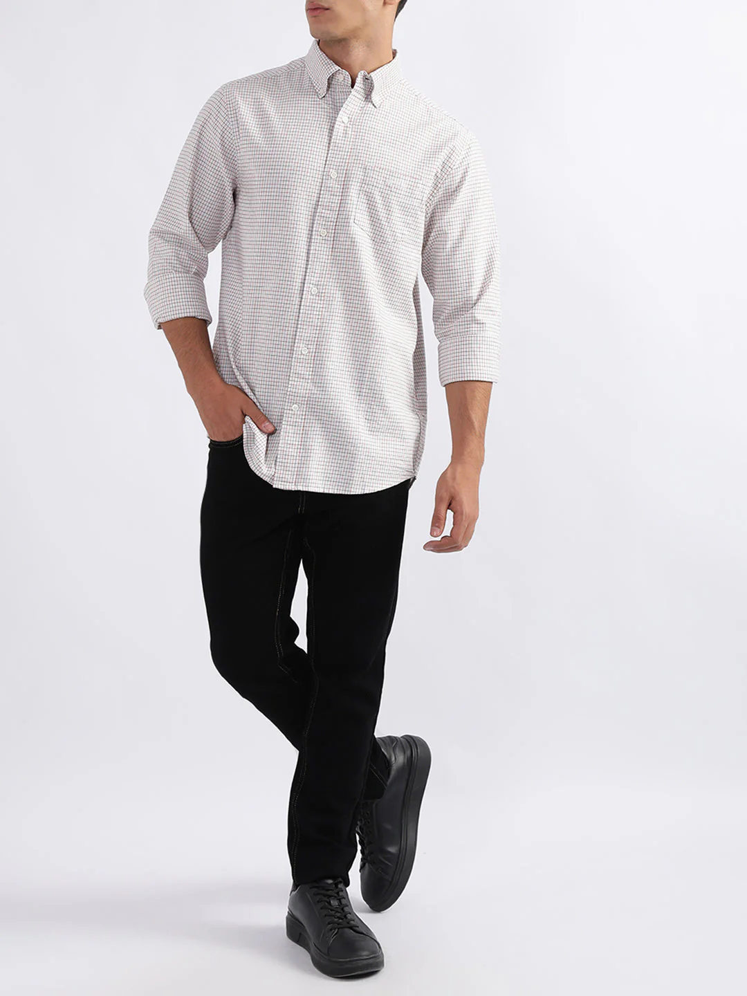 Gant White Checked Regular Fit Shirt - Image 6