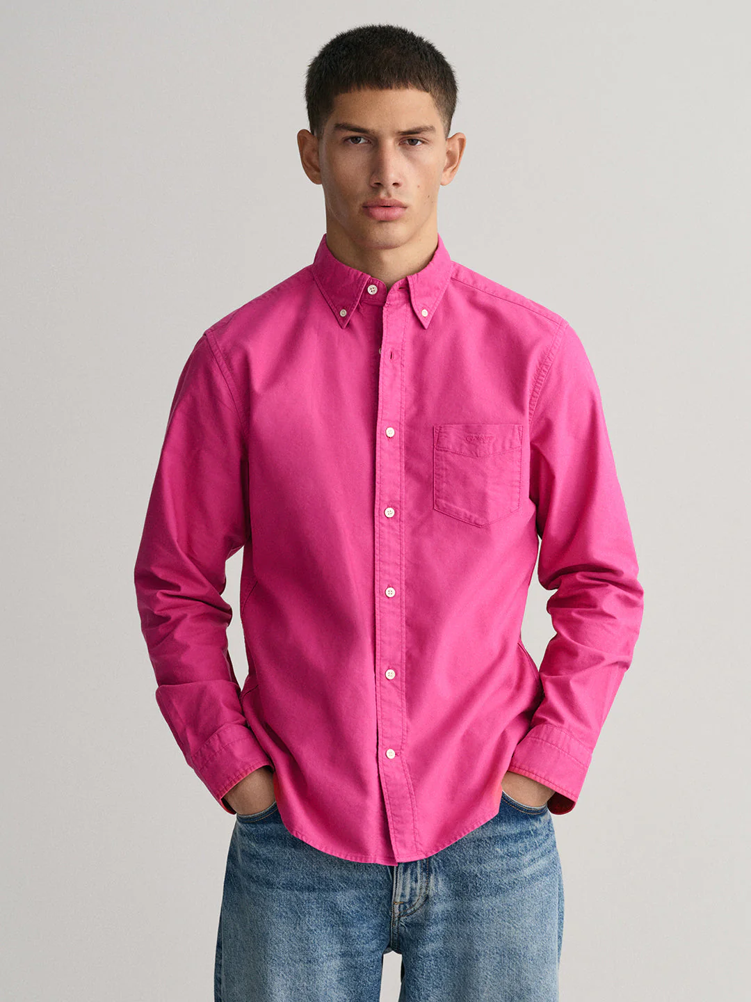 Gant Pink Sunfaded Oxford Regular Fit Shirt - Image 4