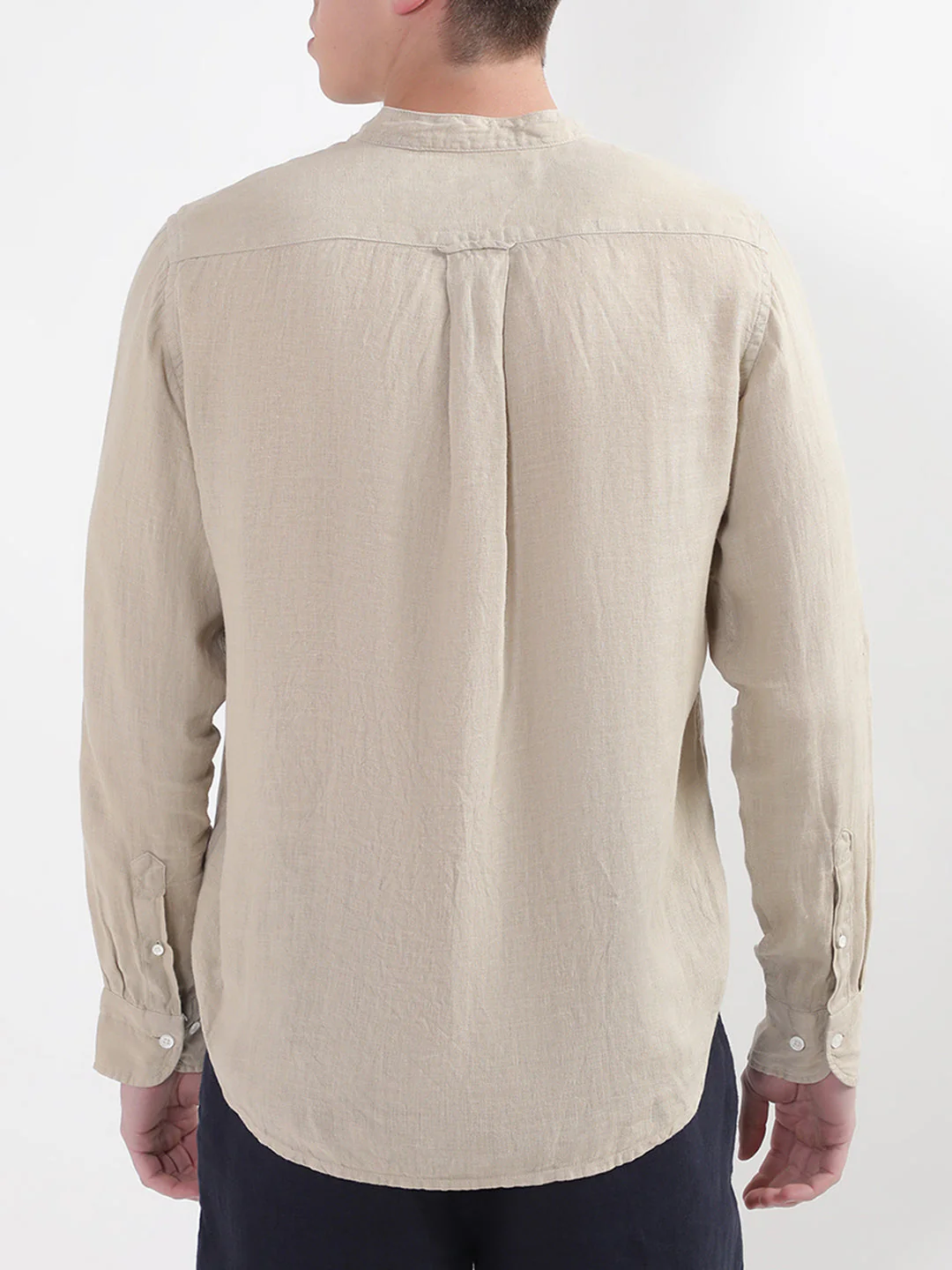 Gant Men Beige Regular Fit Solid Linen Shirt - Image 2
