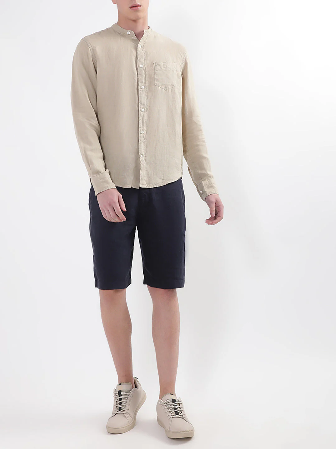 Gant Men Beige Regular Fit Solid Linen Shirt - Image 5