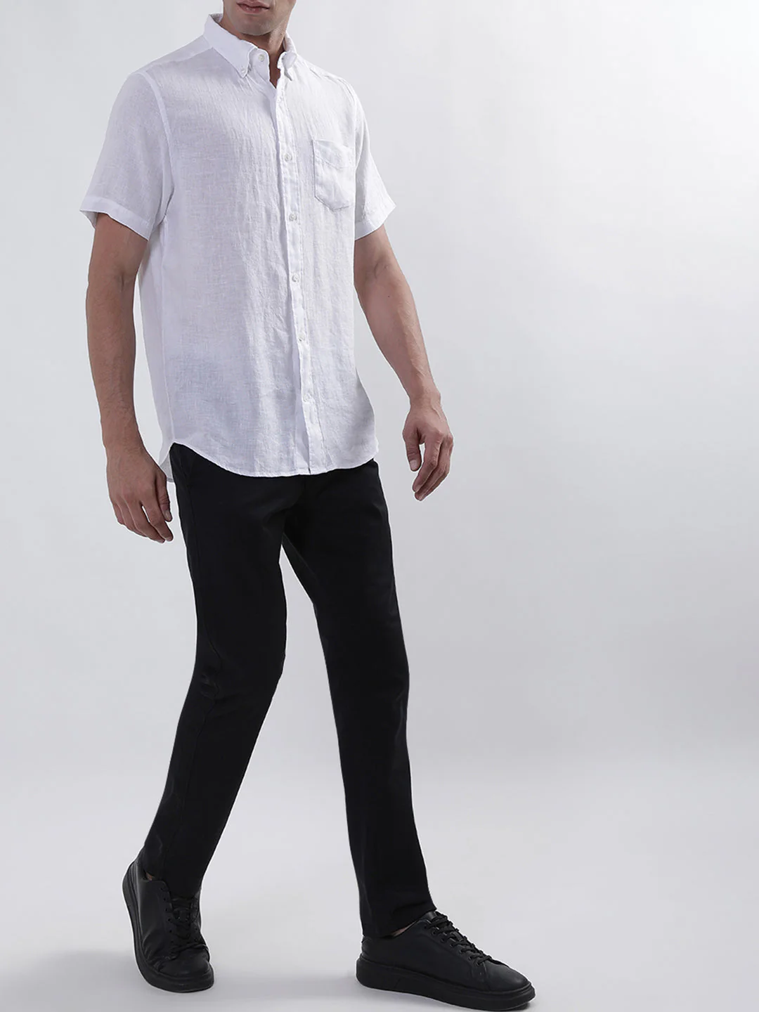 Gant Men White Regular Fit Solid Linen Shirt - Image 5