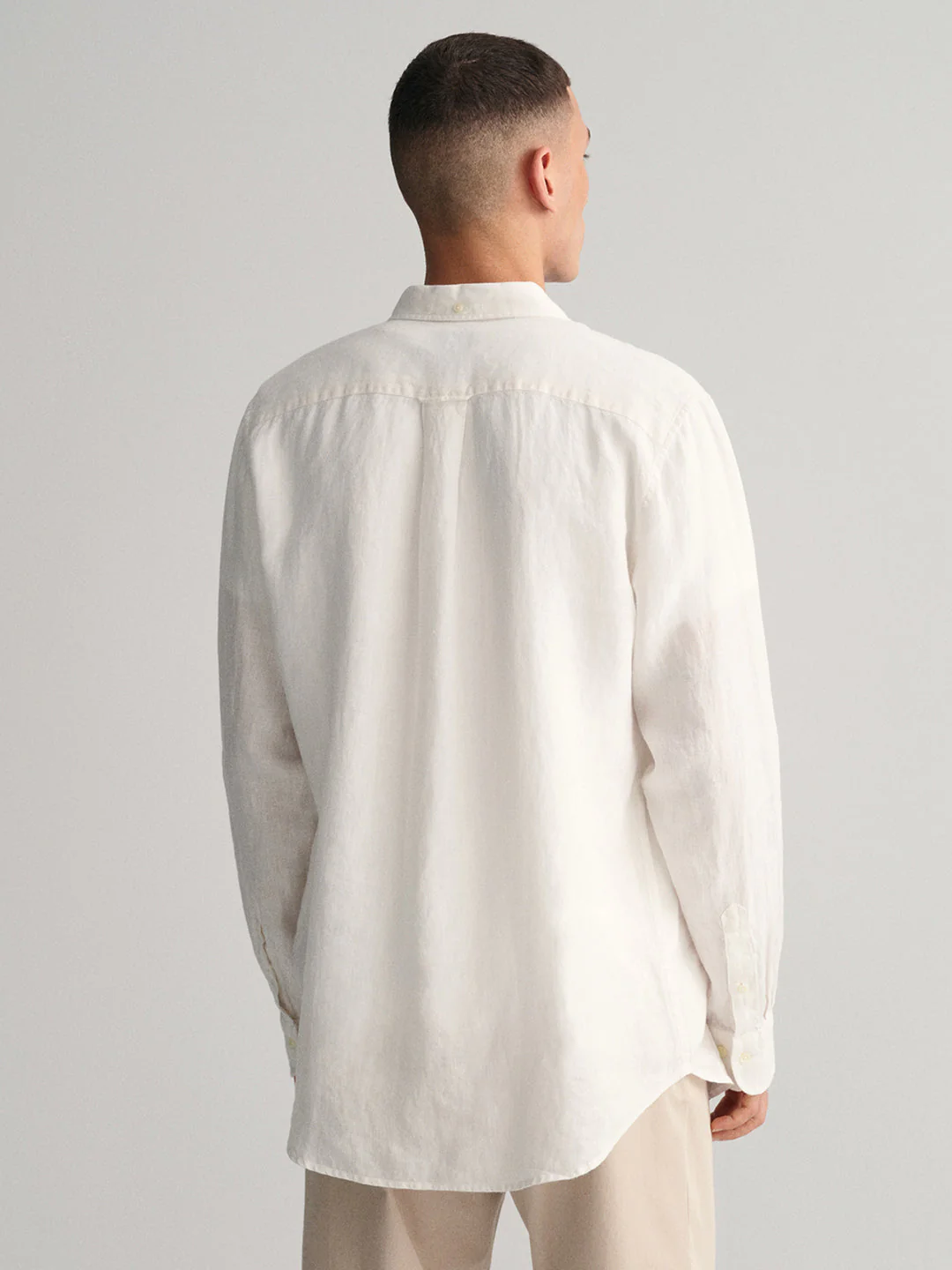 Gant Men White Regular Fit Solid Linen Shirt - Image 2
