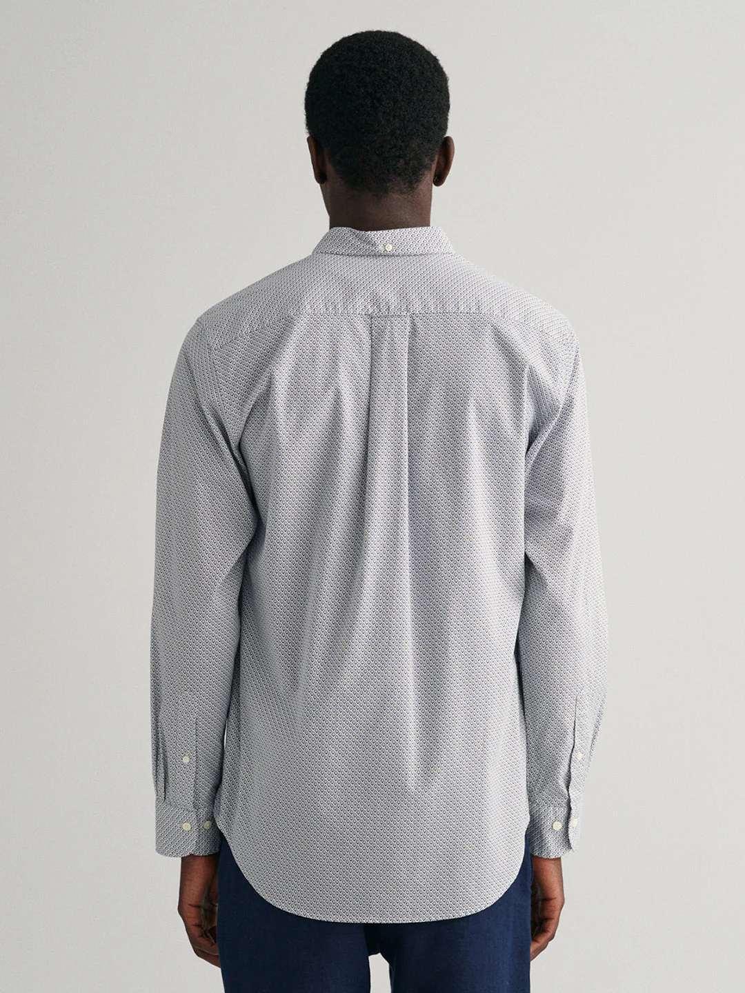 Gant Blue Micro Checked Regular Fit Shirt - Image 2