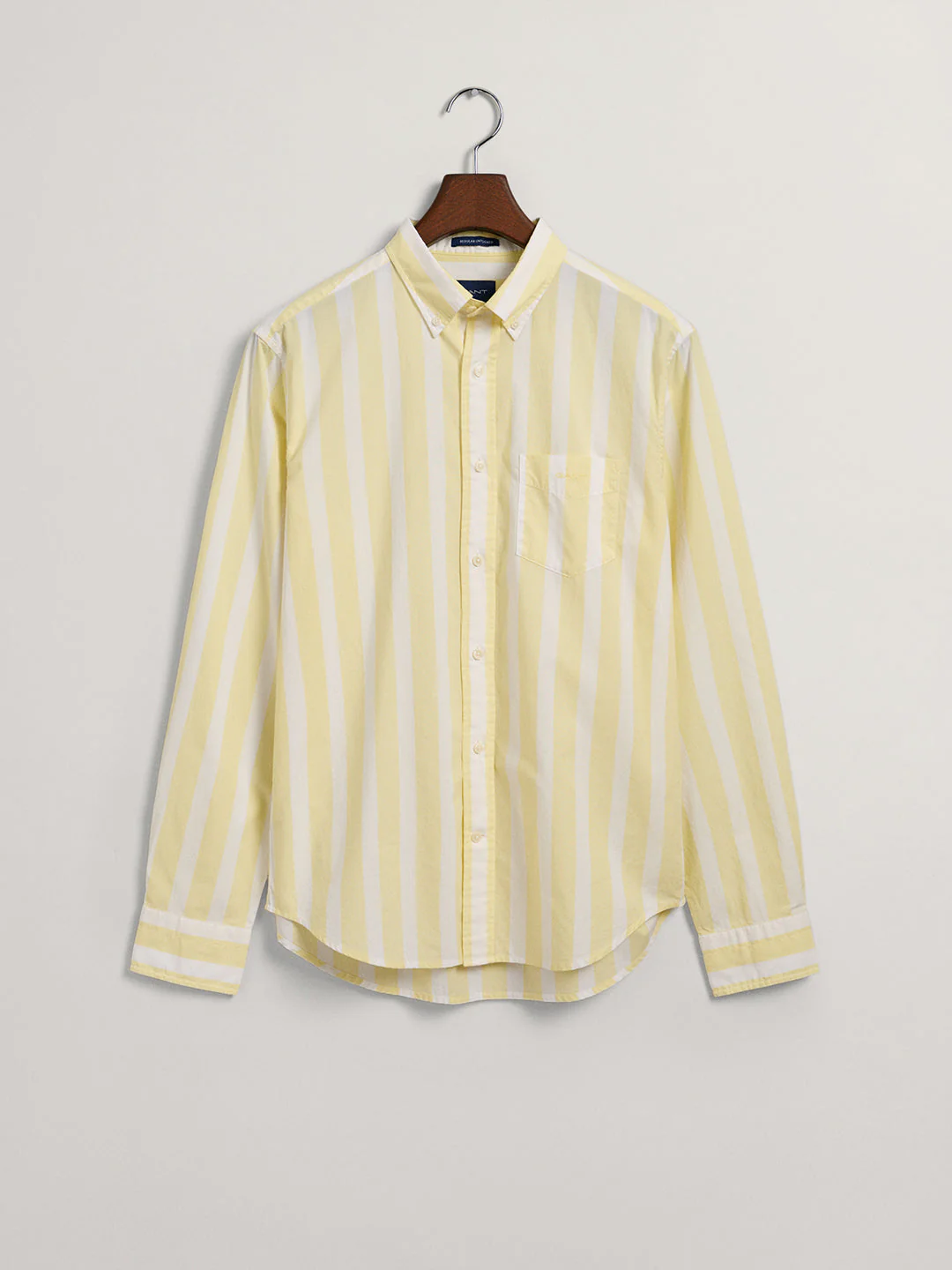 Gant Yellow Untucked Wide Broadcloth Striped Regular Fit Shirt - Image 5