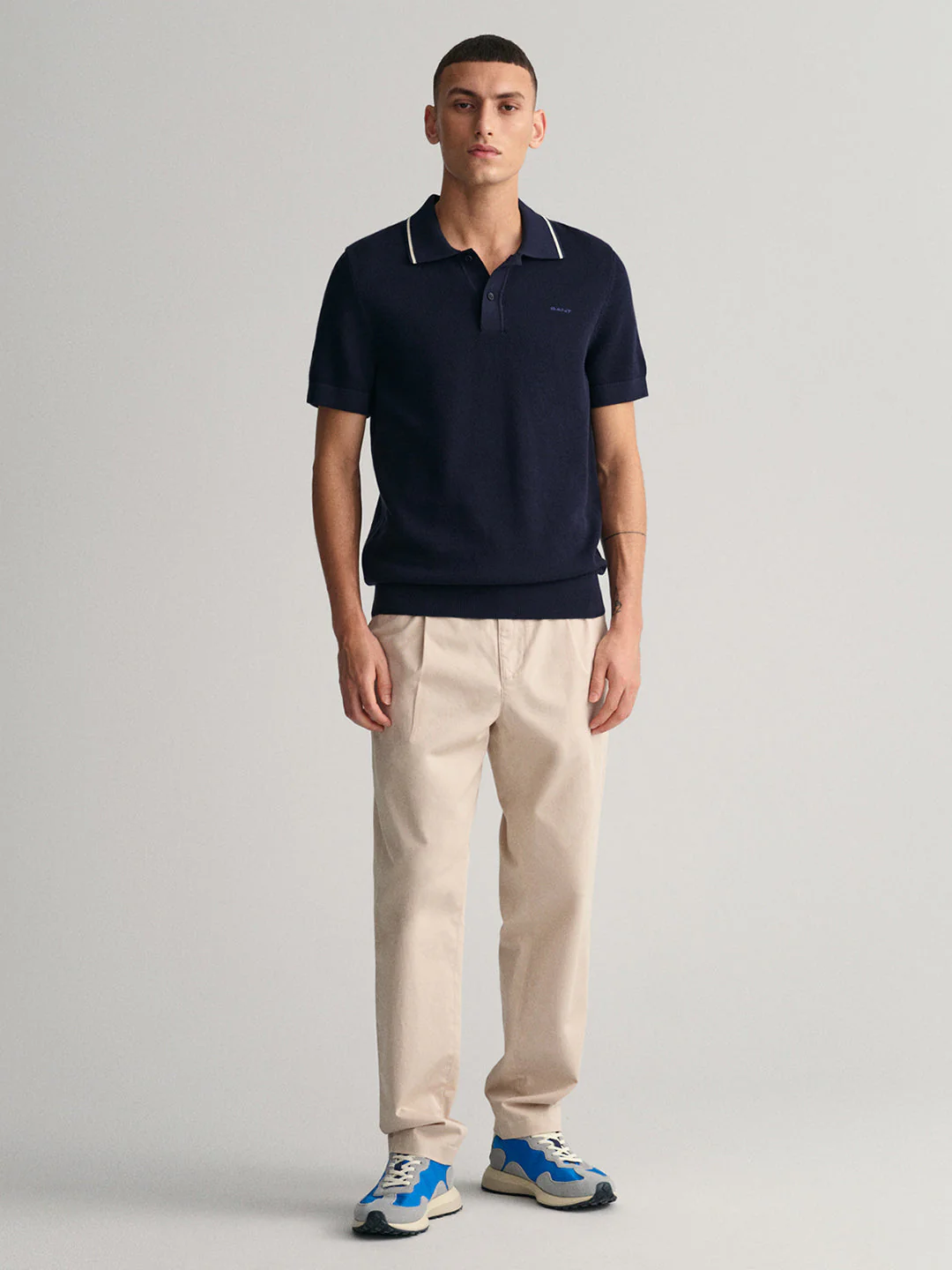 Gant Blue Regular Fit Pique Polo T-Shirt - Image 3