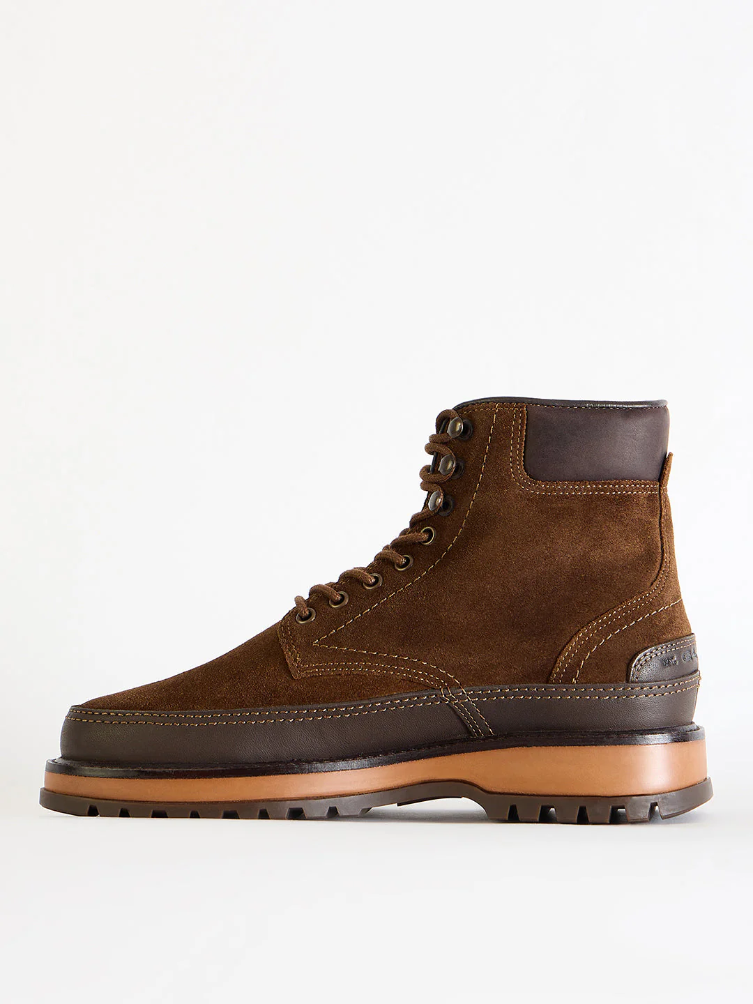 Gant Men Brown Color-Blocked Lace-Up Round Toe Boots - Image 3