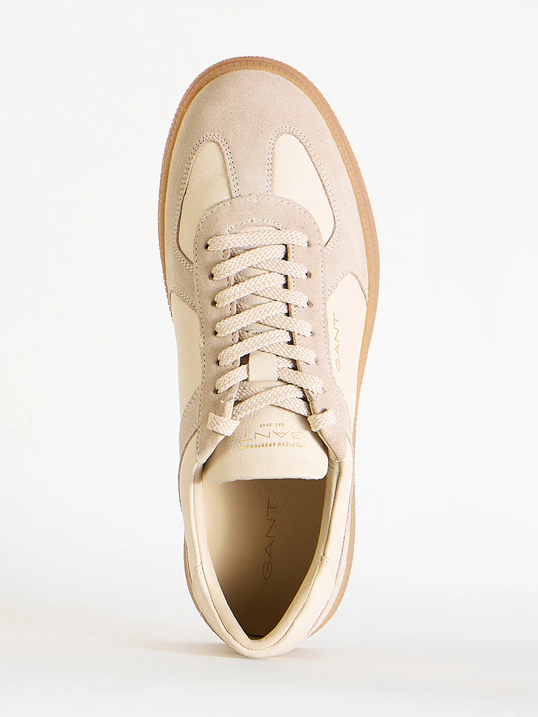 Gant Men Beige Color-Blocked Lace-Up Round Toe Sneakers - Image 5