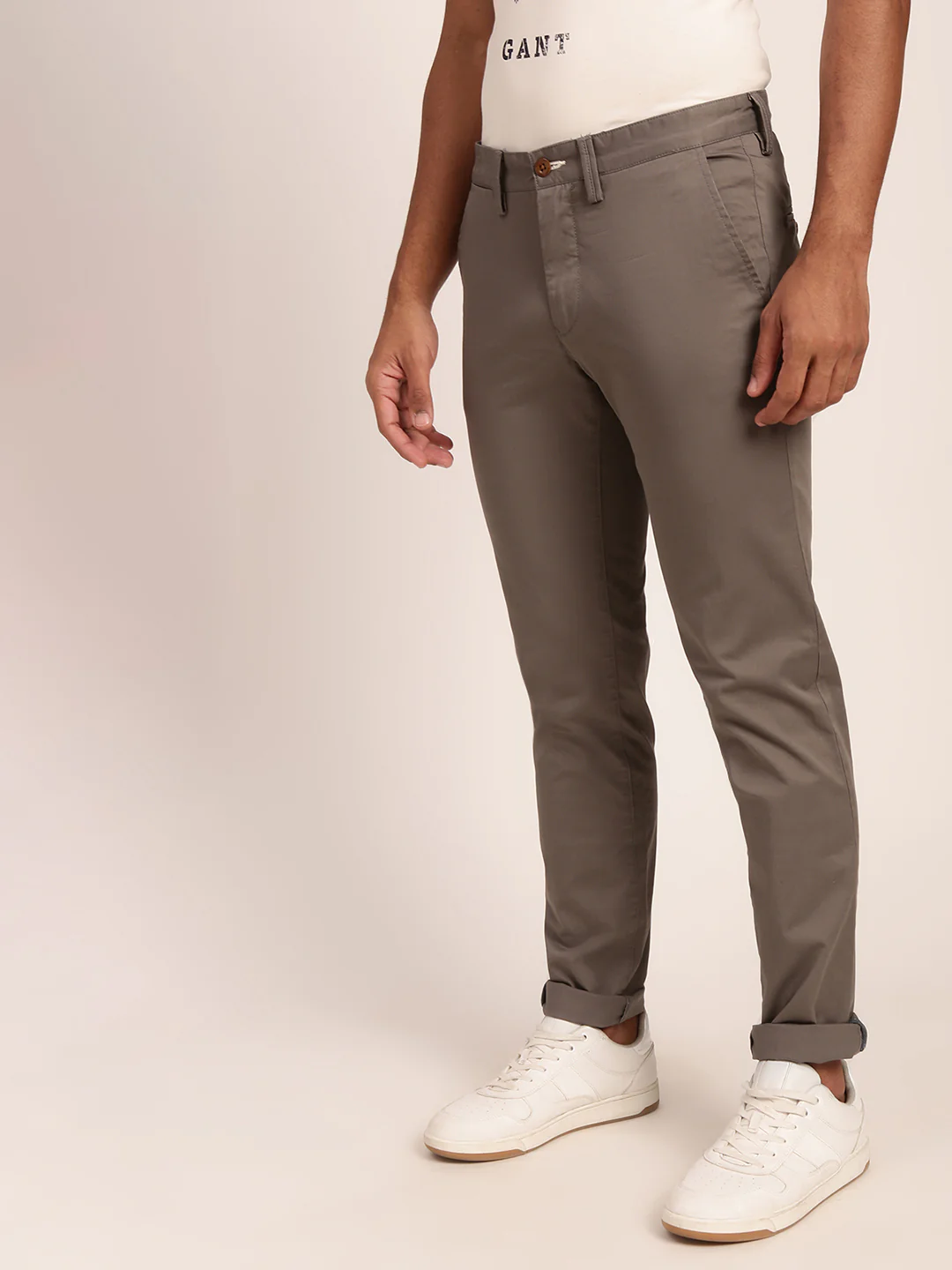 Gant Men Grey Tailored Slim Fit Trouser - Image 3