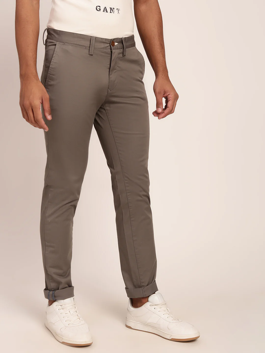 Gant Men Grey Tailored Slim Fit Trouser - Image 4
