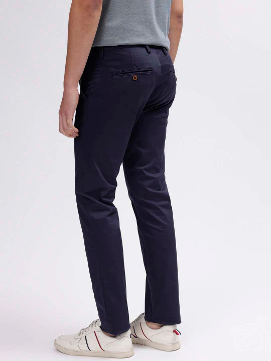 Gant Men Blue Solid Slim Fit Trouser - Image 2