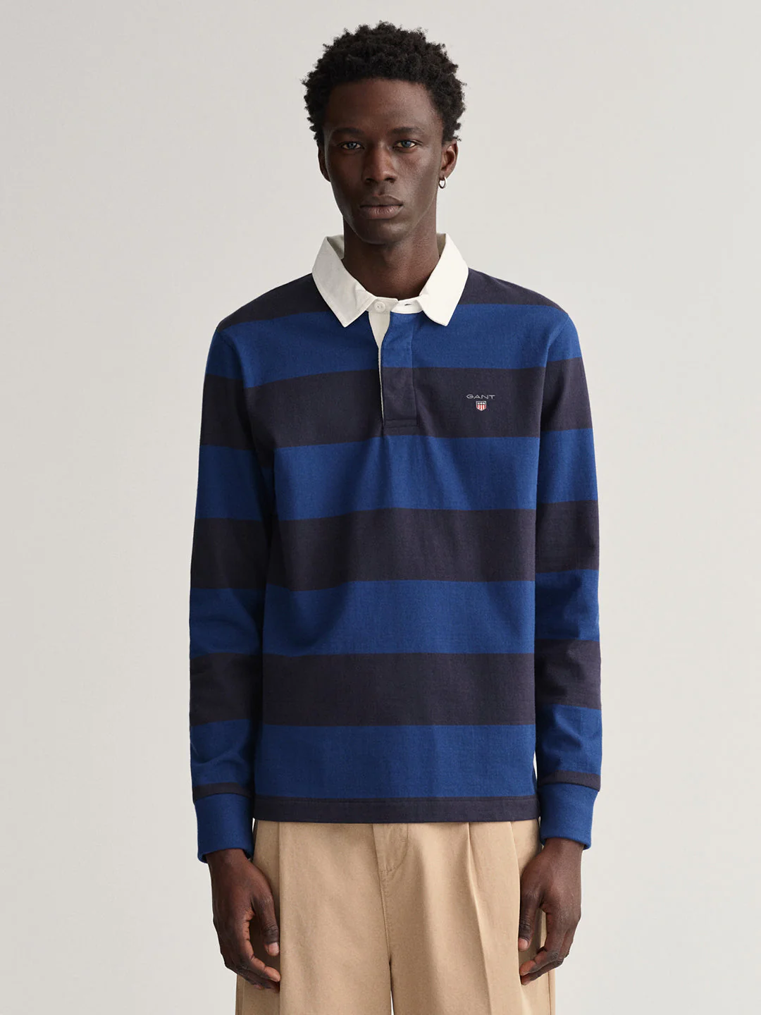 Gant Blue Striped Regular Fit Polo Tshirt