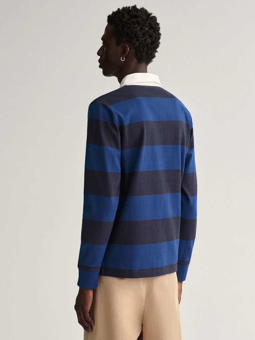 Gant Blue Striped Regular Fit Polo Tshirt - Image 4
