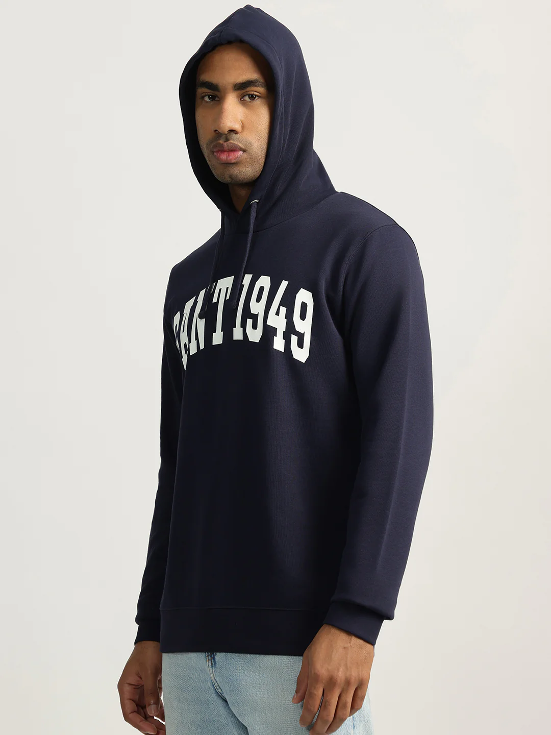 Gant Men Blue Solid Hooded Sweatshirt - Image 2