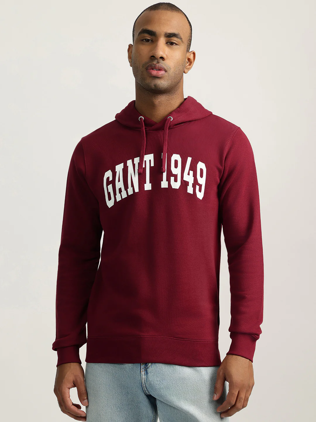 Gant Men Red Solid Hooded Sweatshirt