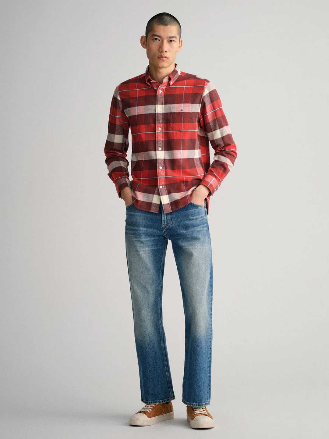 Gant Red Checked Regular Fit Shirt - Image 3