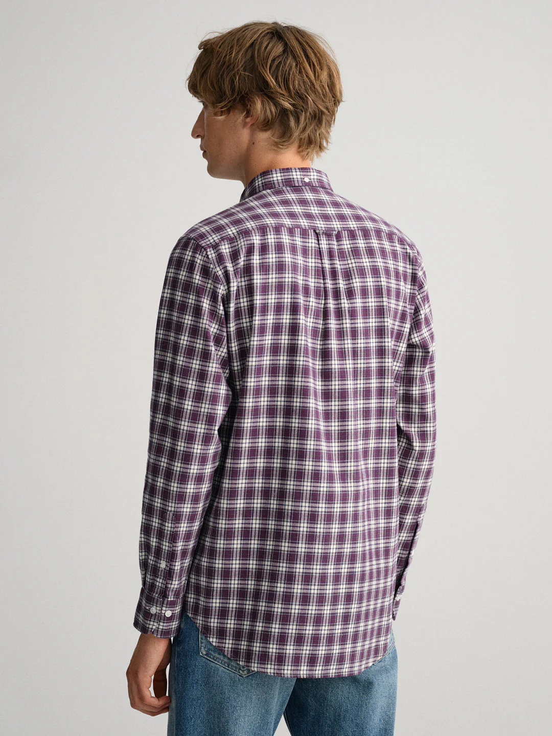 Gant Purple Checked Regular Fit Shirt - Image 4