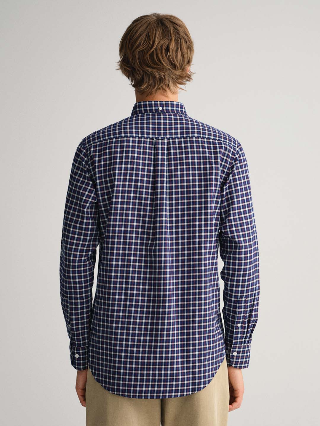 Gant Blue Checked Regular Fit Shirt - Image 4