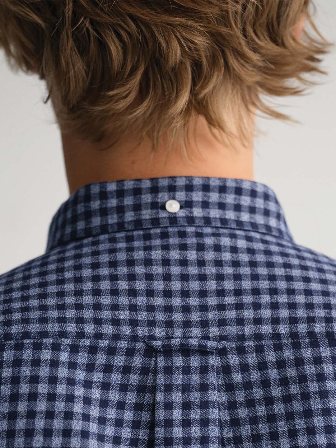 Gant Blue Checked Regular Fit Shirt - Image 3