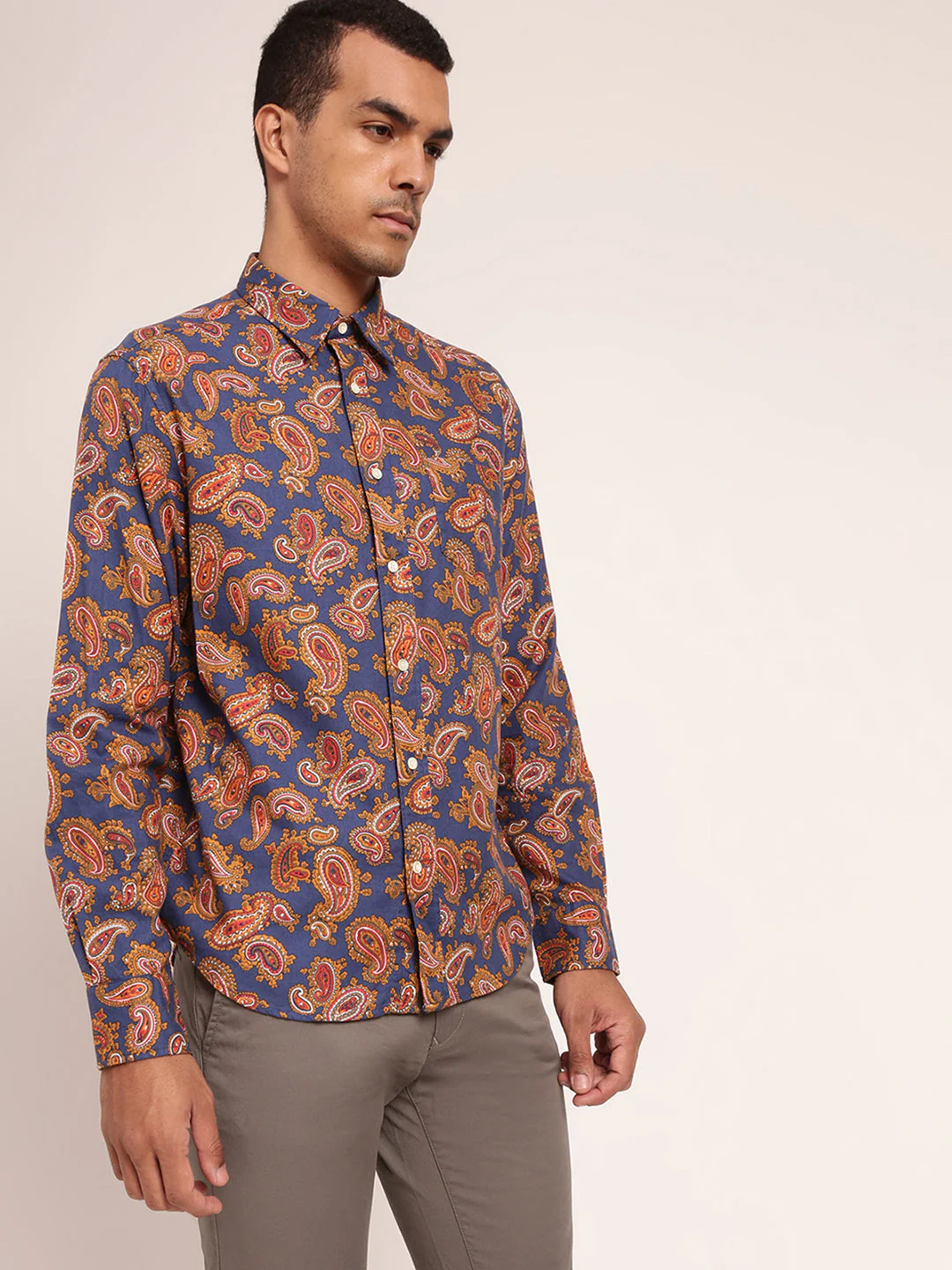 Gant Blue Printed Regular Fit Shirt - Image 4