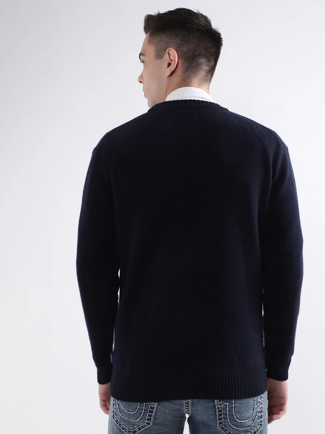 Gant Men Blue Printed Round Neck Sweater - Image 6