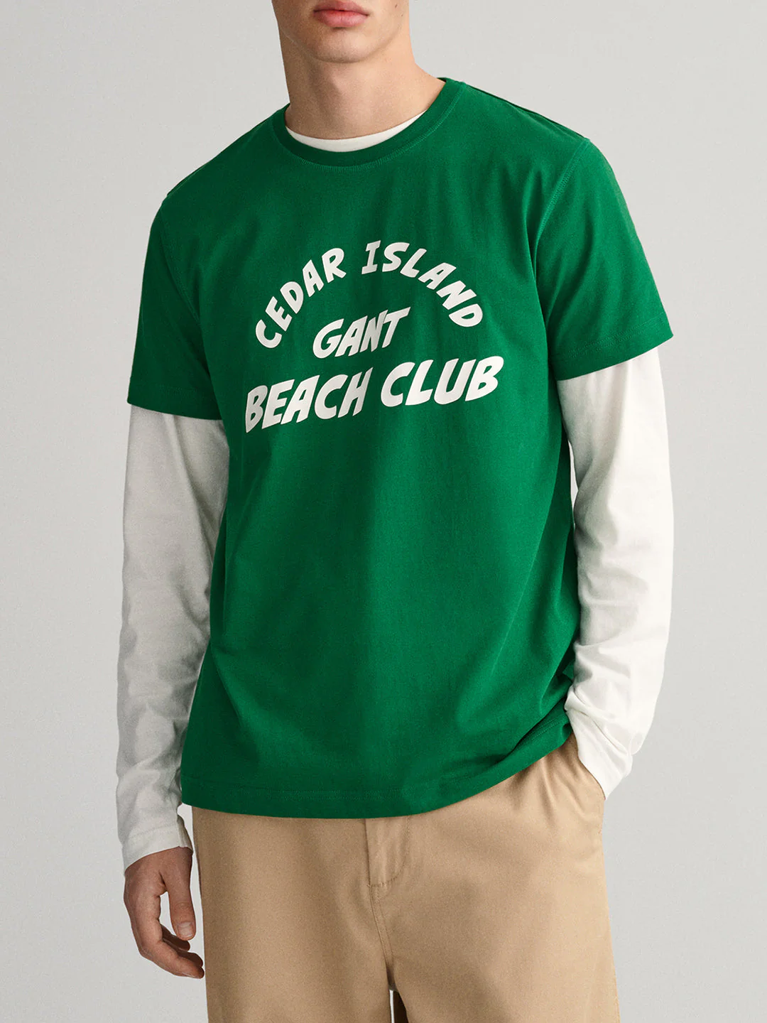 Gant Green Printeded Regular Fit Tshirt