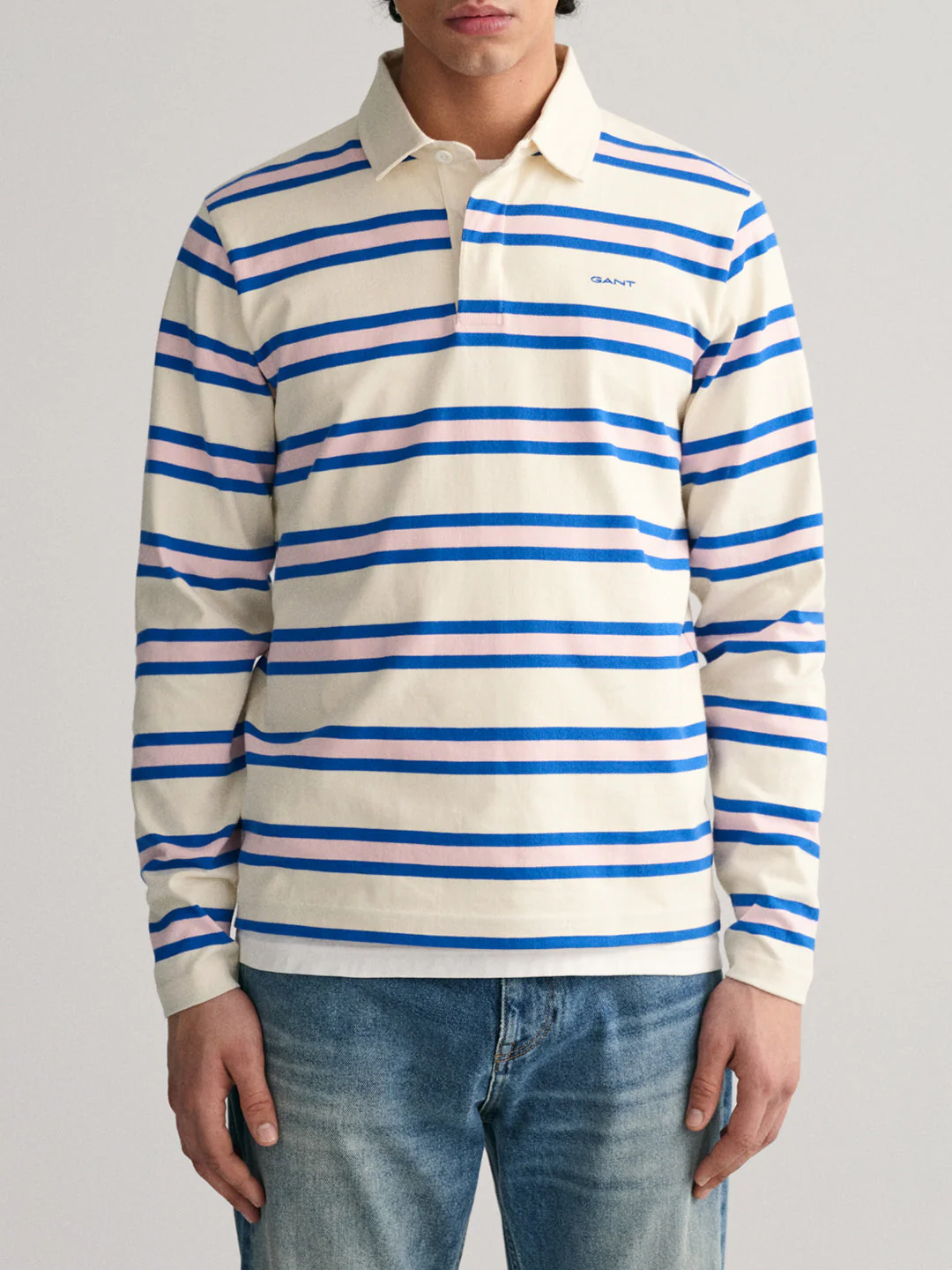 Gant Cream Striped Regular Fit Tshirt