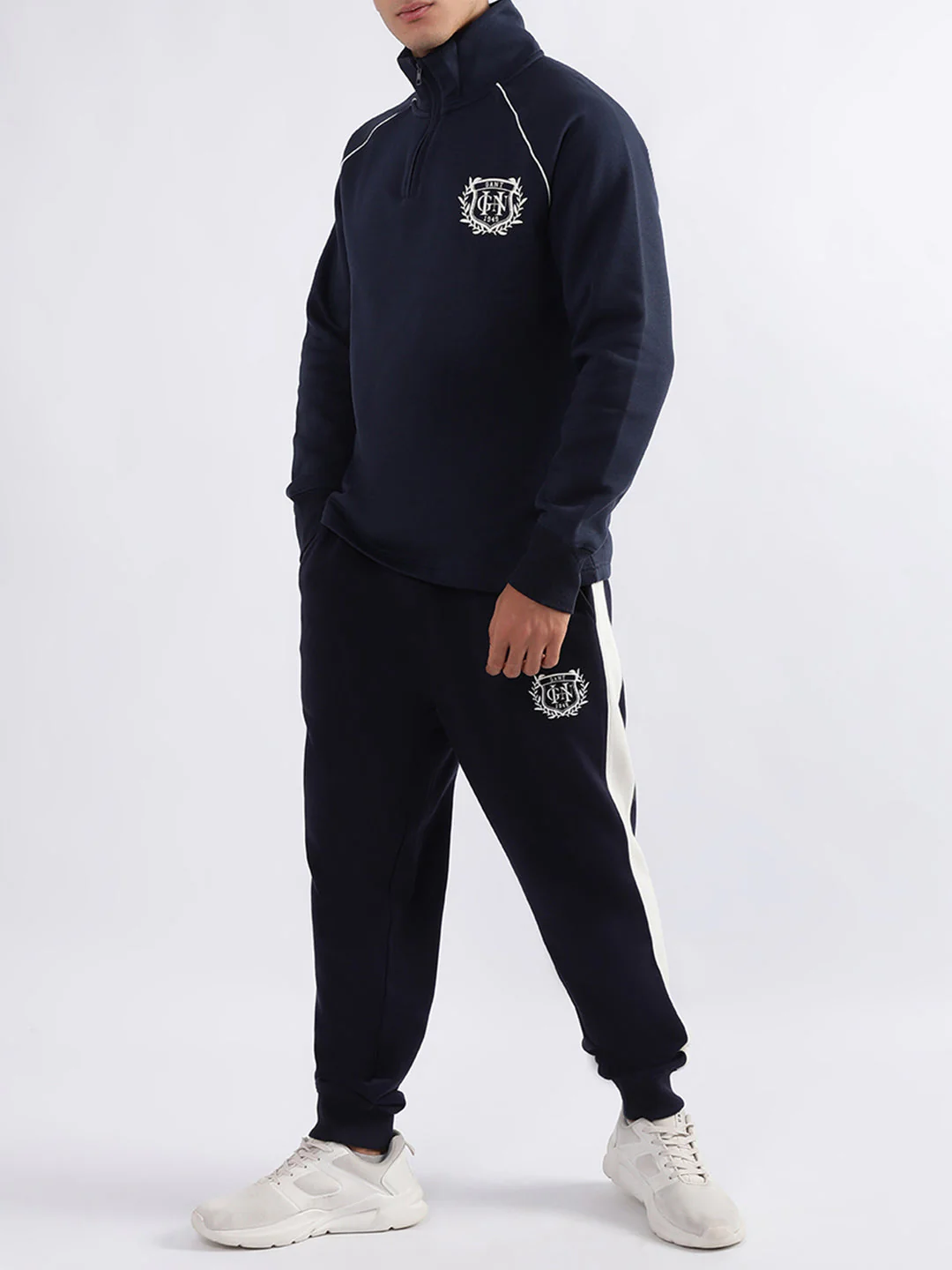Gant Men Blue Printed High Neck Sweatshirt - Image 6