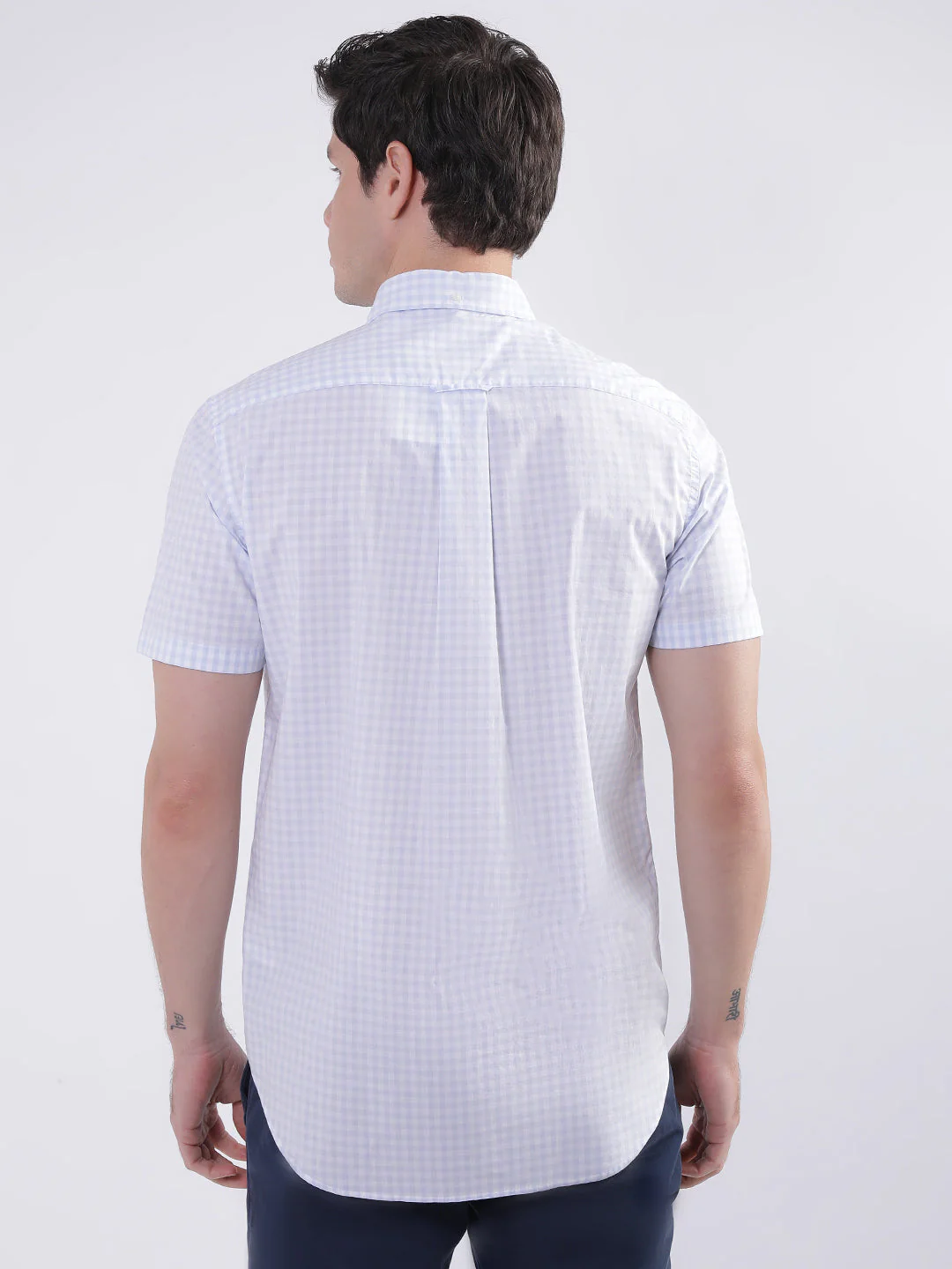 Gant Blue Fashion Checked Regular Fit Shirt - Image 4