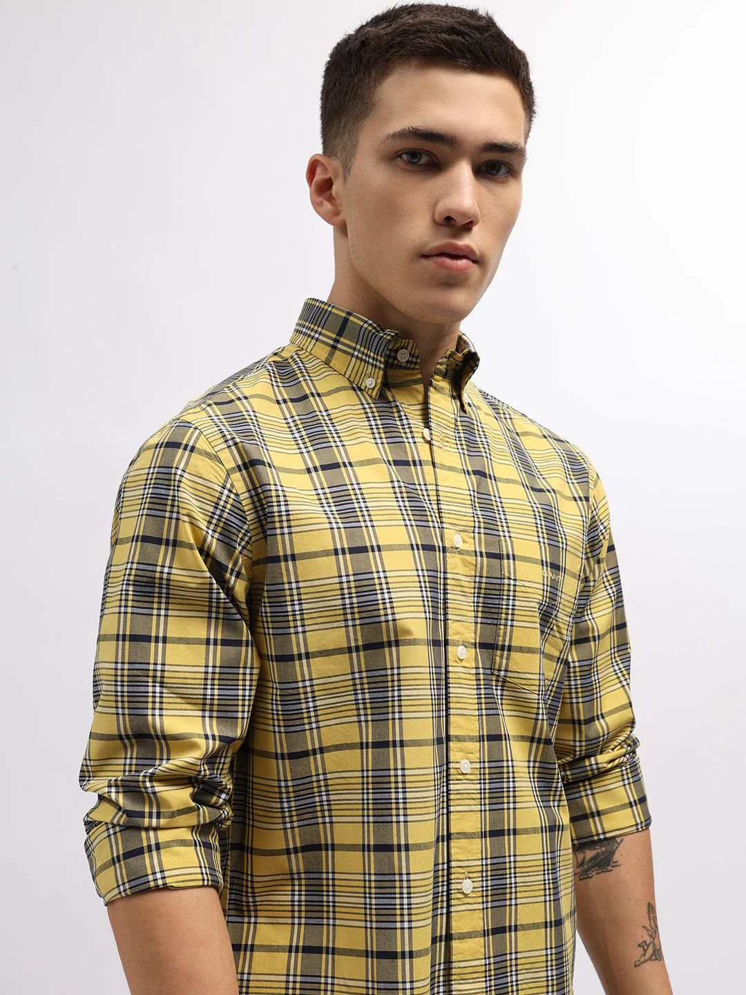 Gant Yellow Fashion Checked Regular Fit Shirt - Image 2