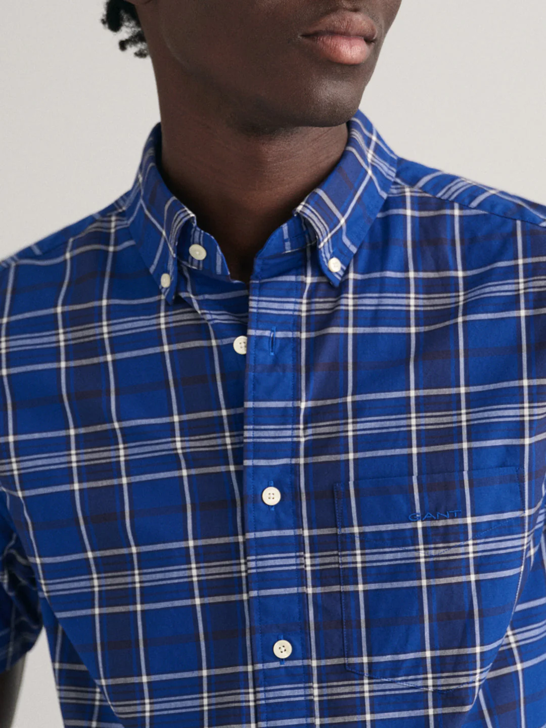 Gant Blue Fashion Checked Regular Fit Shirt - Image 2