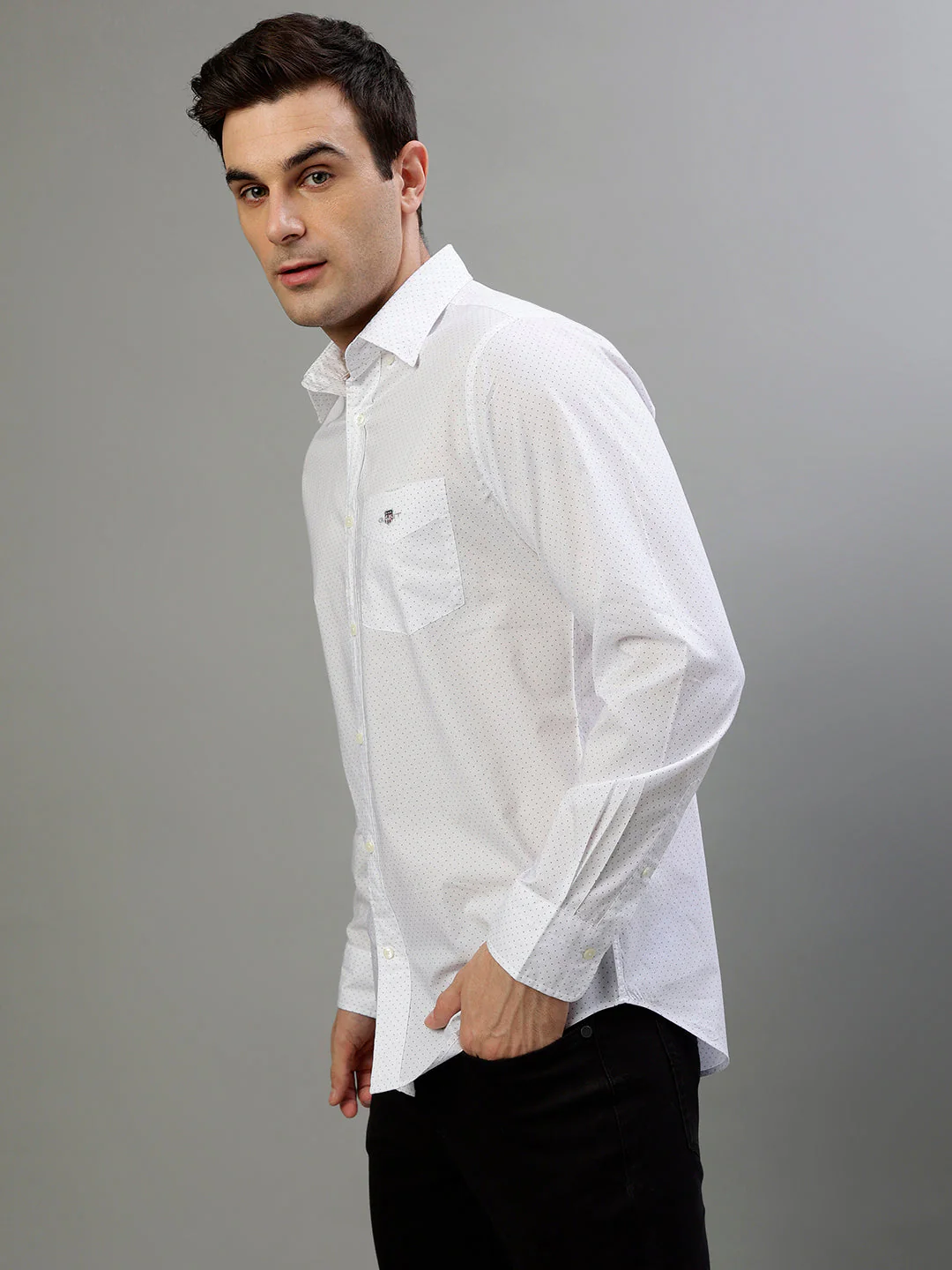 Gant White Fashion Printed Regular Fit Shirt - Image 3