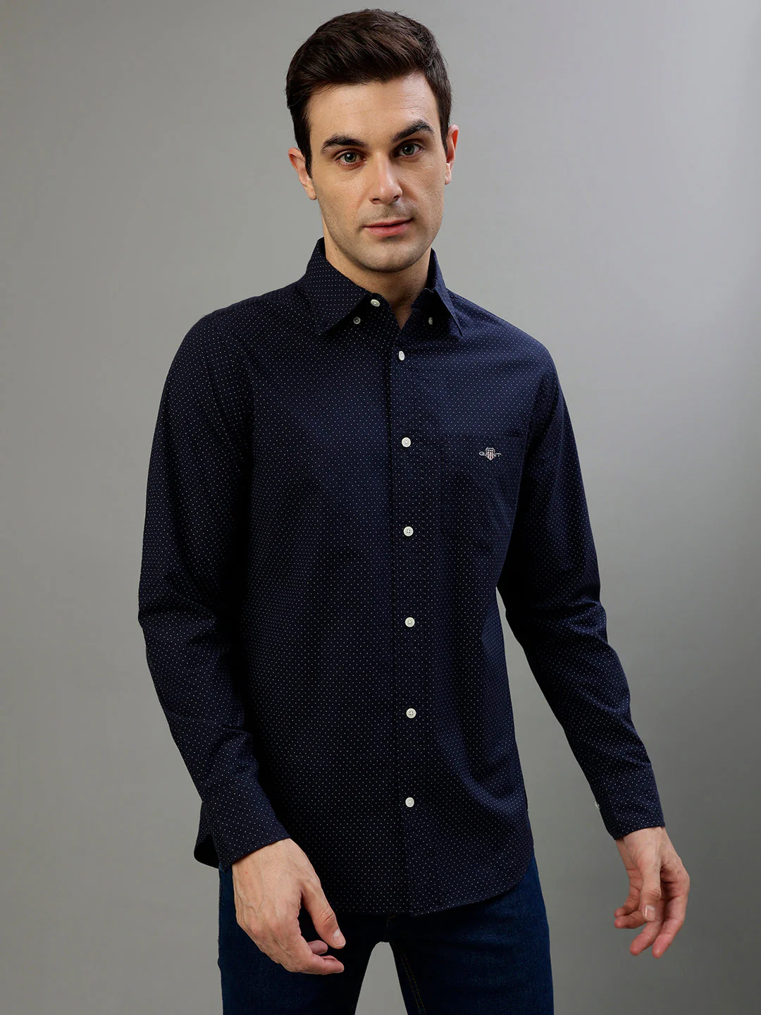 Gant Blue Fashion Printed Regular Fit Shirt - Image 2