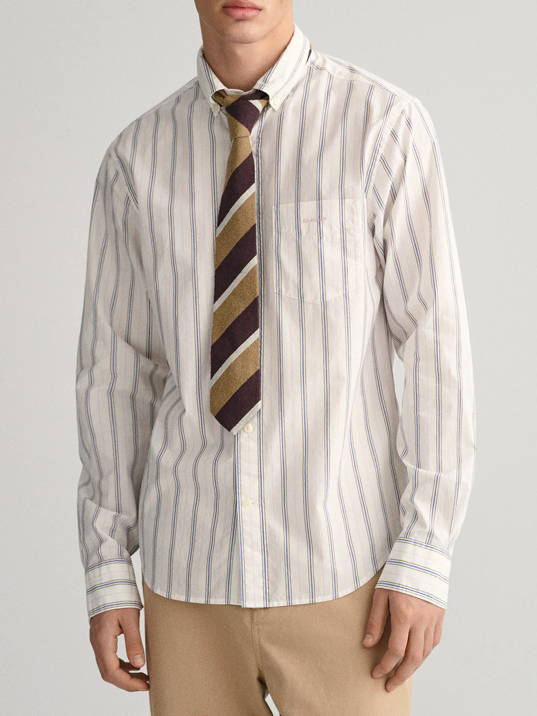 Gant Off White Fashion Striped Regular Fit Shirt