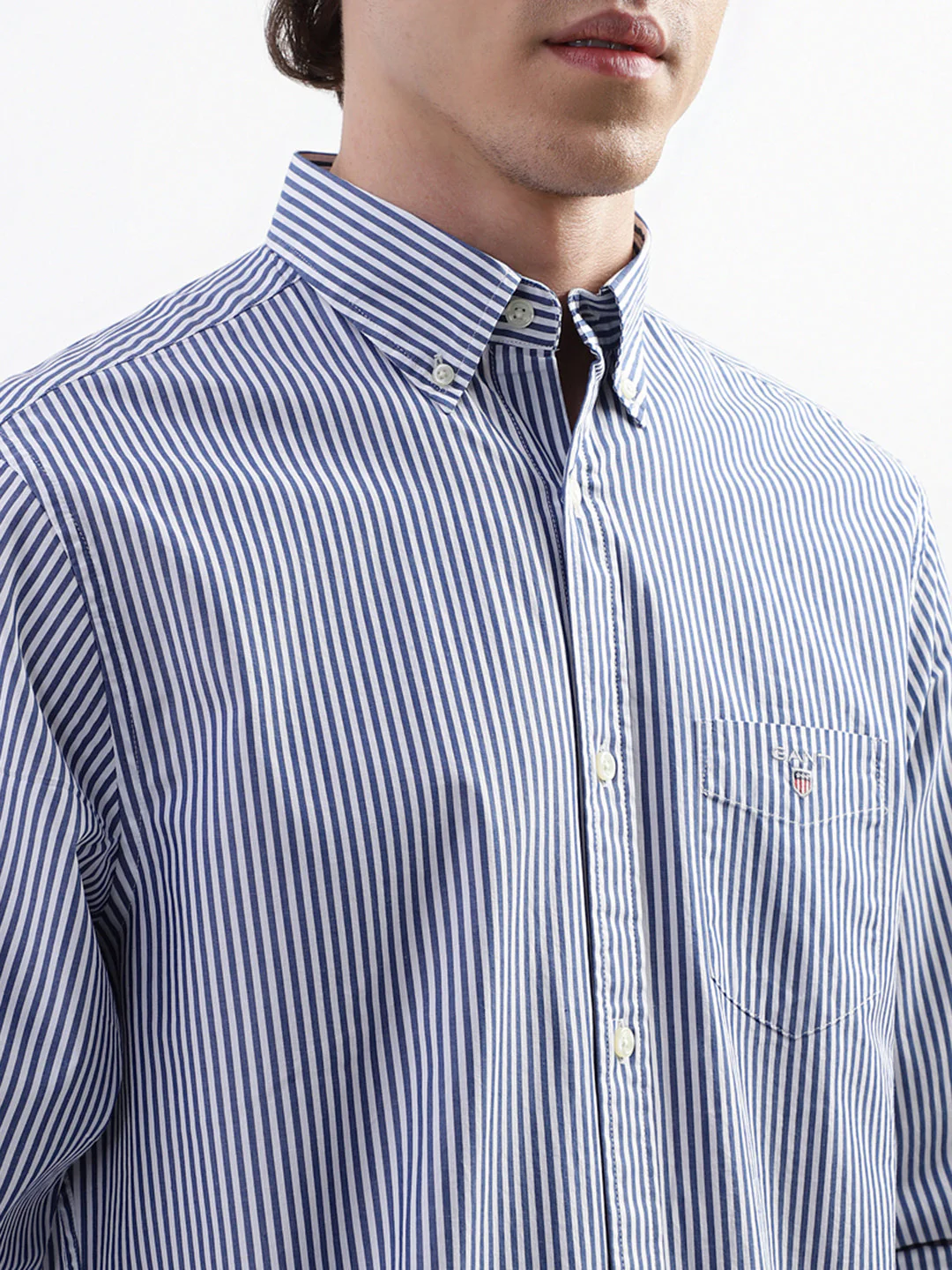 Gant Blue Striped Regular Fit Shirt - Image 2