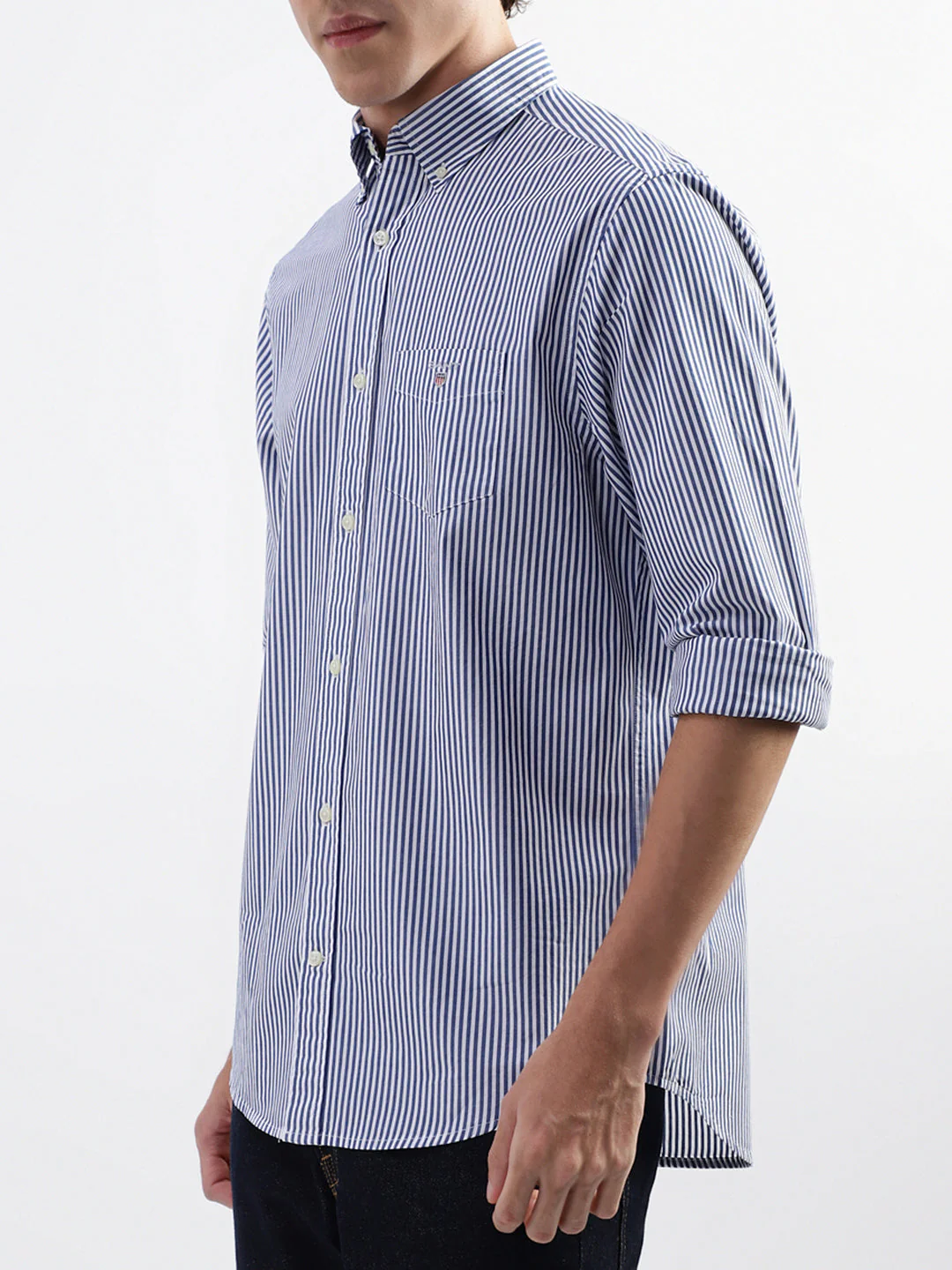 Gant Blue Striped Regular Fit Shirt - Image 3