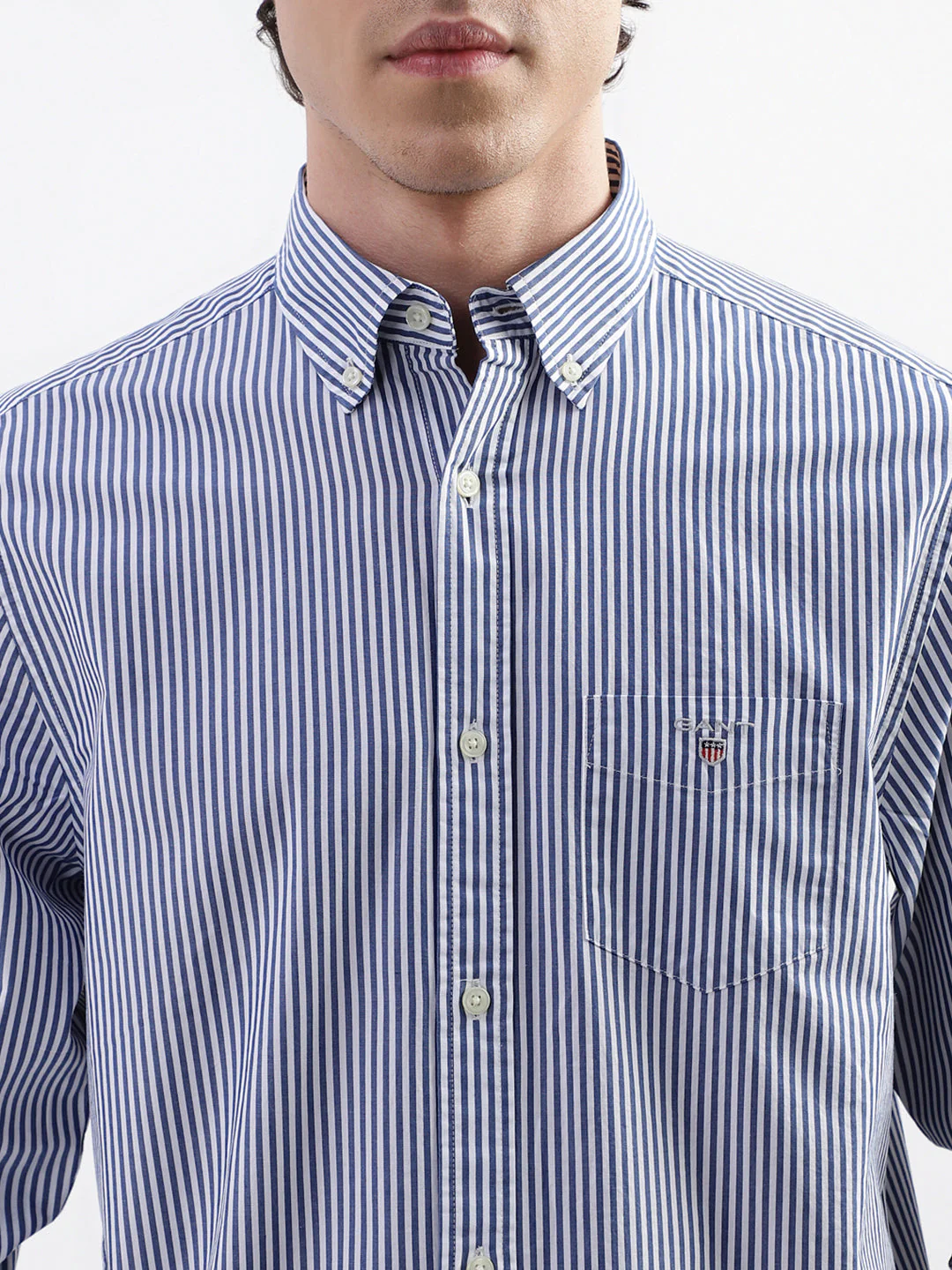 Gant Blue Striped Regular Fit Shirt - Image 5