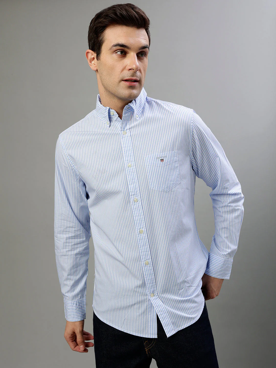 Gant Blue Striped Regular Fit Shirt - Image 2