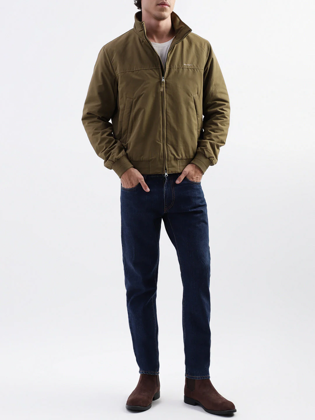 Gant Men Green Solid Collar Jacket - Image 4