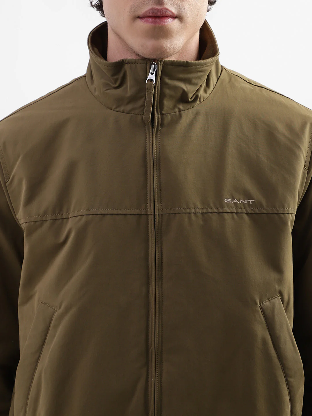 Gant Men Green Solid Collar Jacket - Image 5