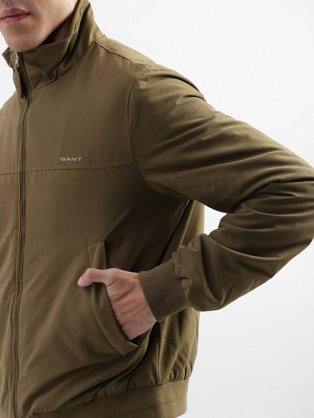 Gant Men Green Solid Collar Jacket - Image 7