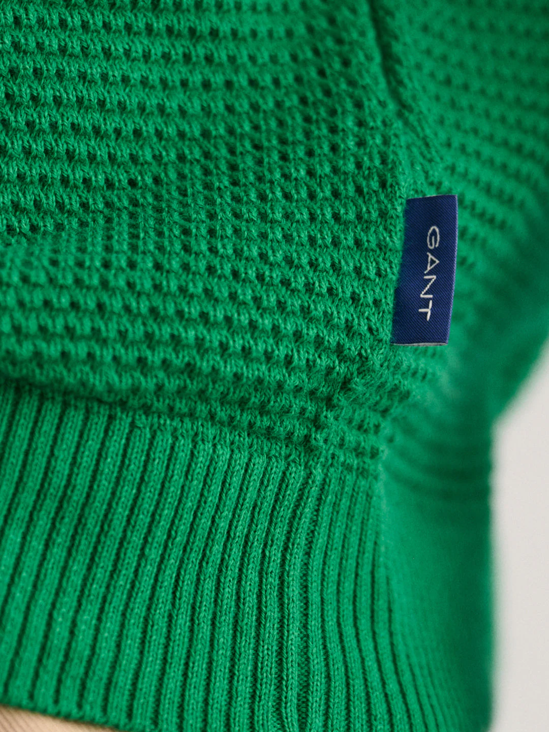 Gant Men Solid Polo Half Sleeves Sweater - Image 3