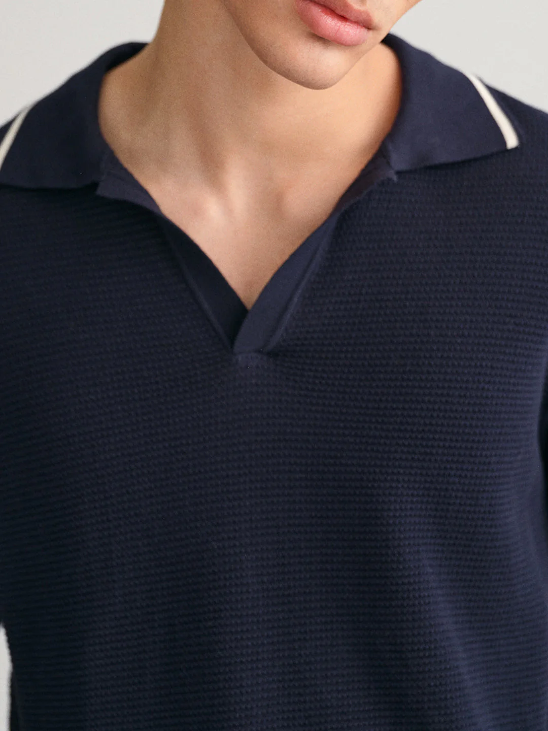 Gant Men Blue Solid Sweater - Image 2