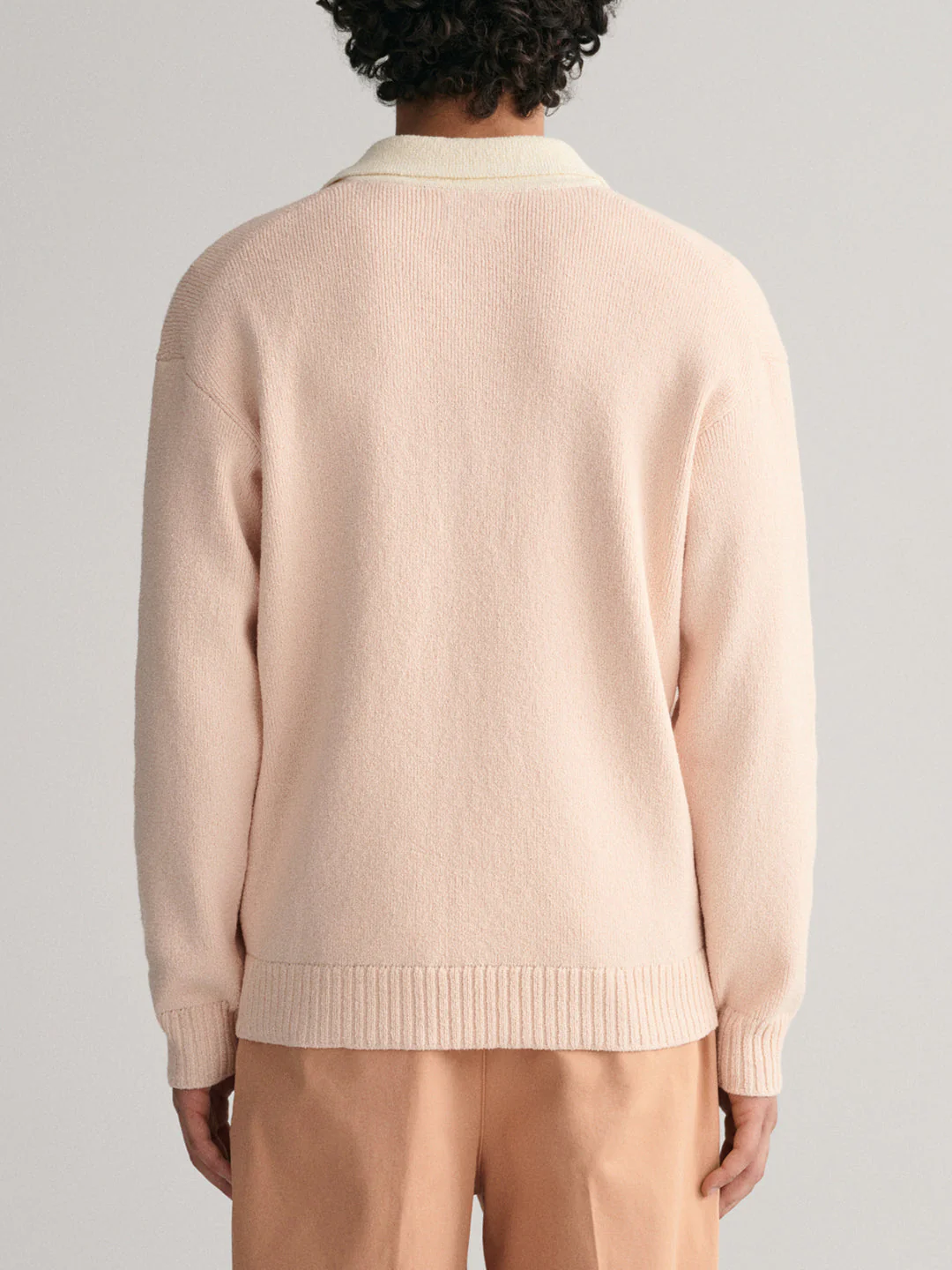 Gant Men Pink Solid Polo Sweater - Image 3